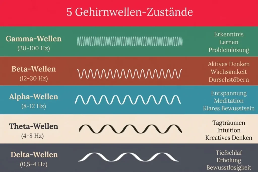 Gehirnwellenfrequenzdiagramm • Power Of Touch